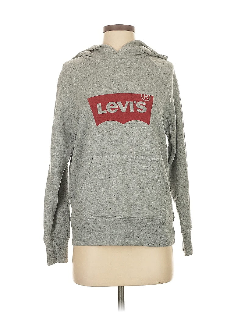 Pre-owned Levi's Pullover Hoodie In Gray