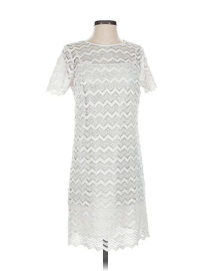 Pre-owned Ann Taylor Loft Casual Dress In White