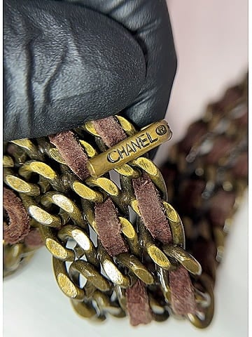 Chanel Vintage Metal and Suede Chain Belt (view 2)