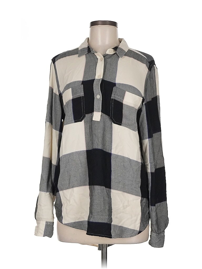 Pre-owned Universal Thread Long Sleeve Button Down Shirt In Gray