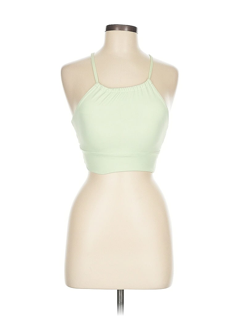 Pre-owned Unbranded Tank Top Green Halter Neckline Tops