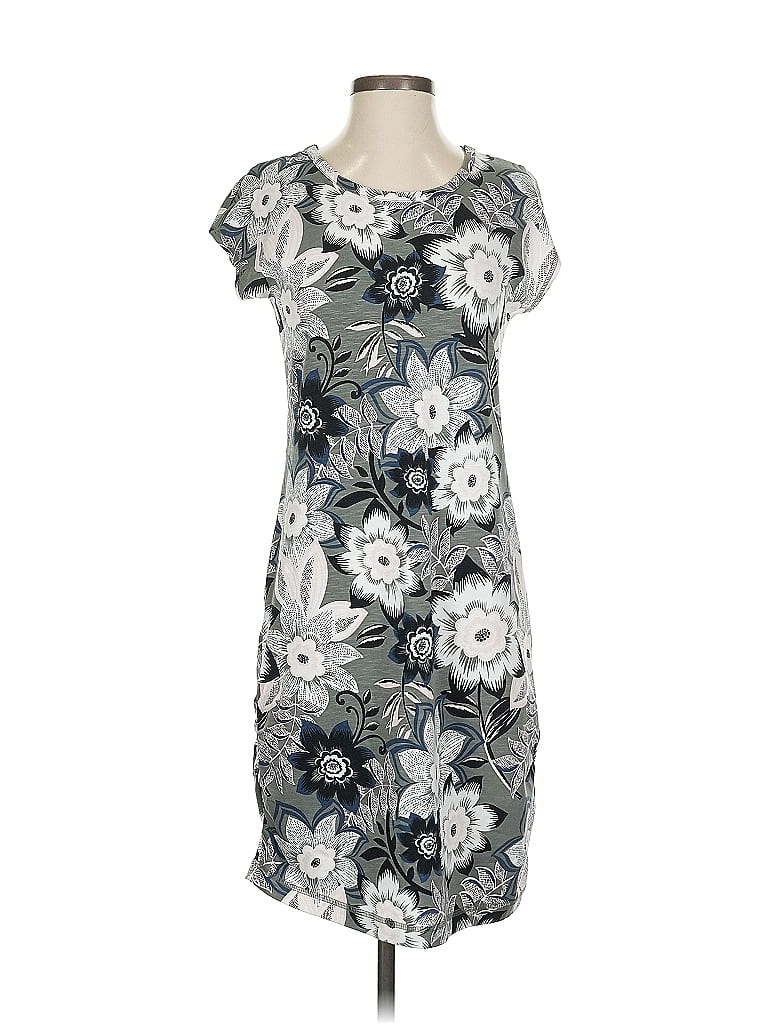 Pre-owned T By Talbots Short Sleeve Top Gray Scoop Neck Tops