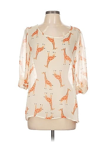 Peach Love Cream California 3/4 Sleeve Blouse (view 1)