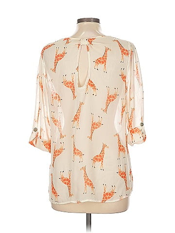 Peach Love Cream California 3/4 Sleeve Blouse (view 2)