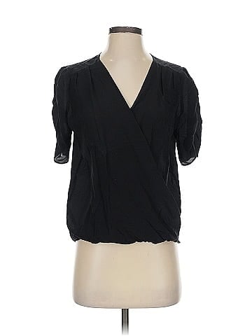 Lavender Brown Short Sleeve Silk Top (view 1)