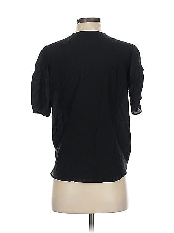 Lavender Brown Short Sleeve Silk Top (view 2)