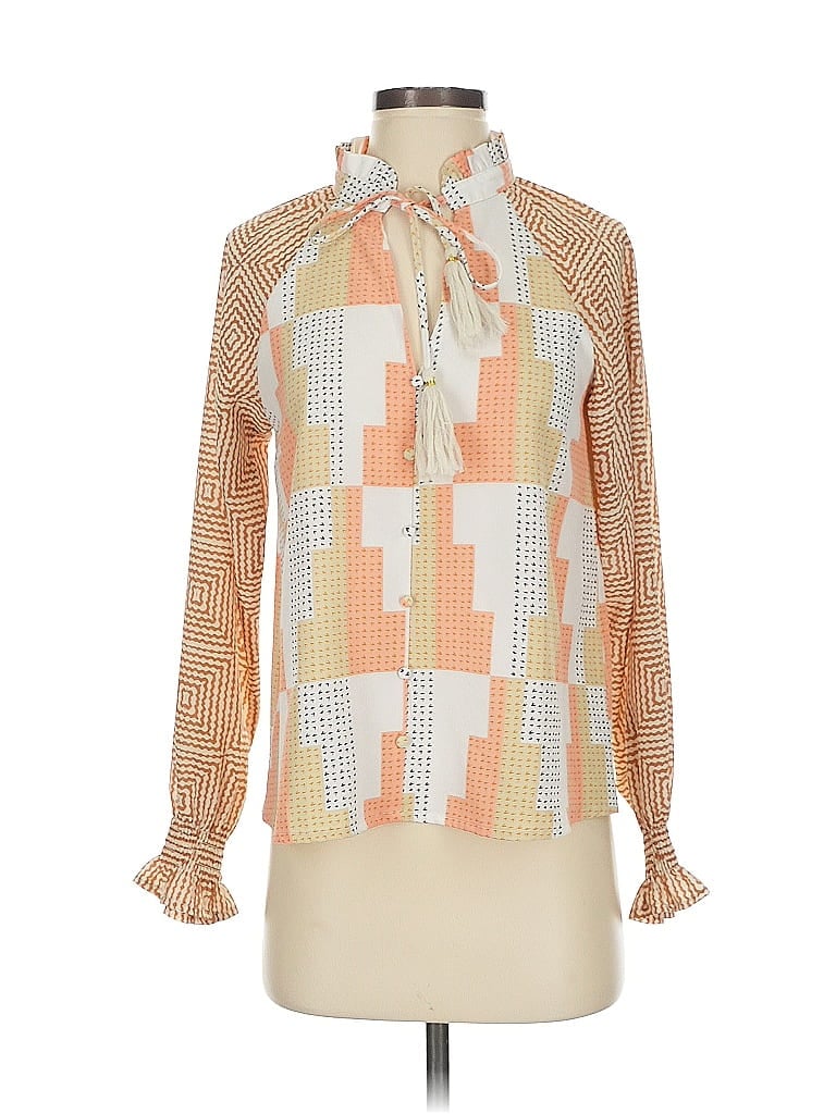 Pre-owned Thml Long Sleeve Blouse In Orange