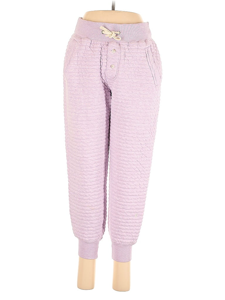 Everlane 100% Cotton Chevron-herringbone Purple Casual Pants Size M