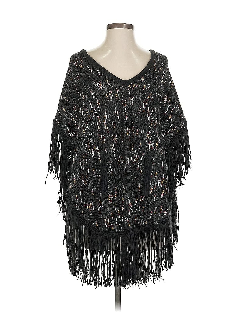 Pre-owned Ella Moss Poncho In Black