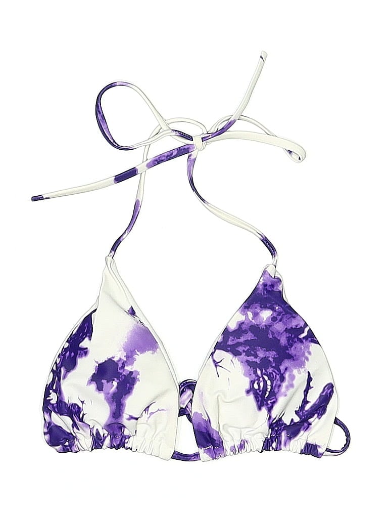 Pre-owned Unbranded Swimsuit Top Purple Tie-dye Pattern Swimwear