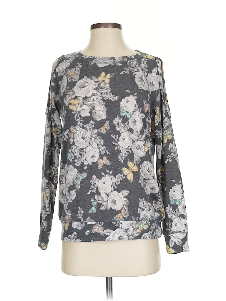 Pre-owned Bobeau Long Sleeve T-shirt In Gray