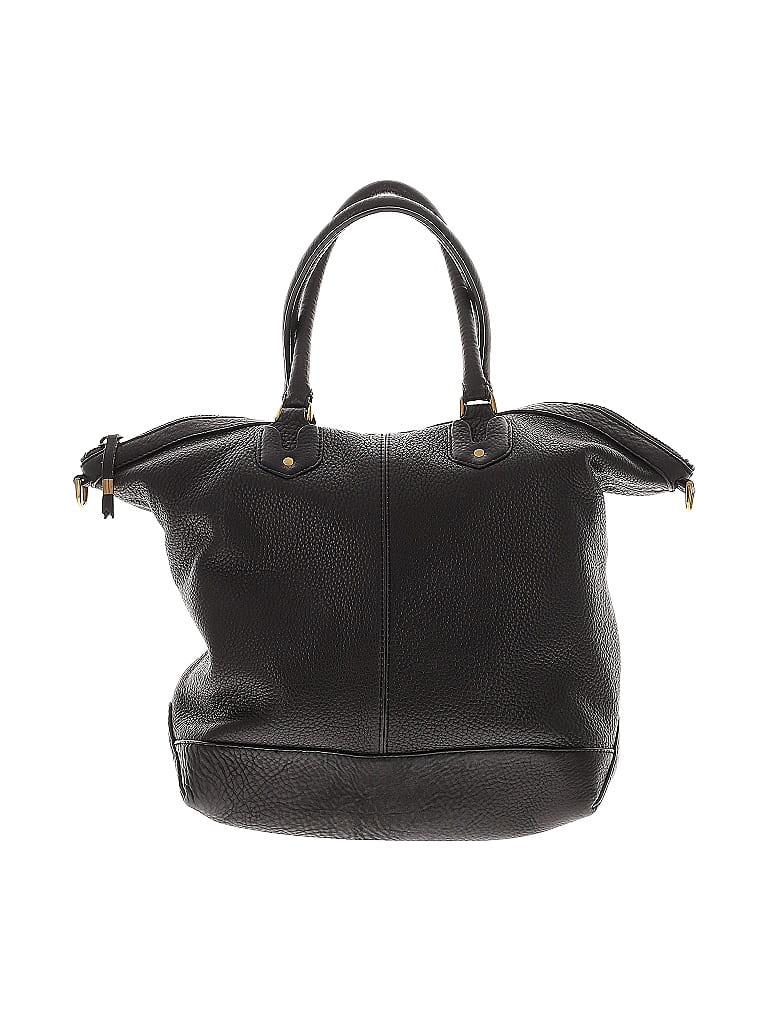 Madewell 100% Leather Solid Black Leather Satchel One size - photo 1