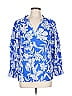 G by Giuliana Rancic Blue 3/4 Sleeve Blouse Size L - photo 1
