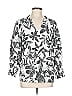 G by Giuliana Rancic Silver White 3/4 Sleeve Blouse Size L - photo 1