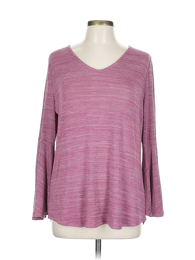 Pre-owned Ann Taylor Loft Long Sleeve Top Burgundy V Neck Tops