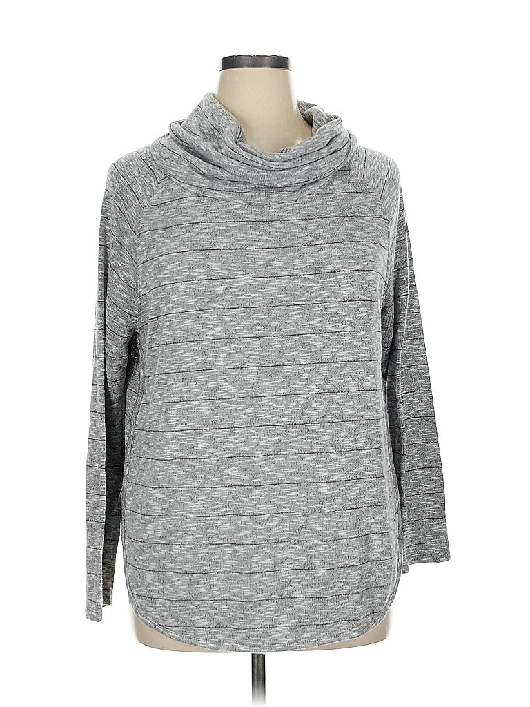 Pre-owned Ann Taylor Loft Outlet Pullover Sweater In Gray