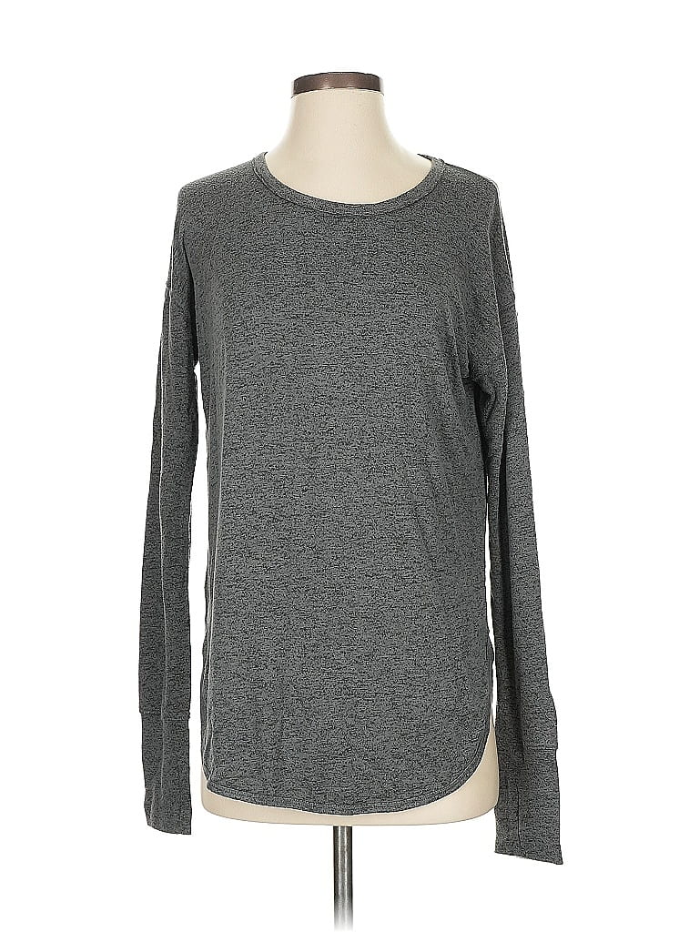 Pre-owned Athleta Long Sleeve T-shirt In Gray