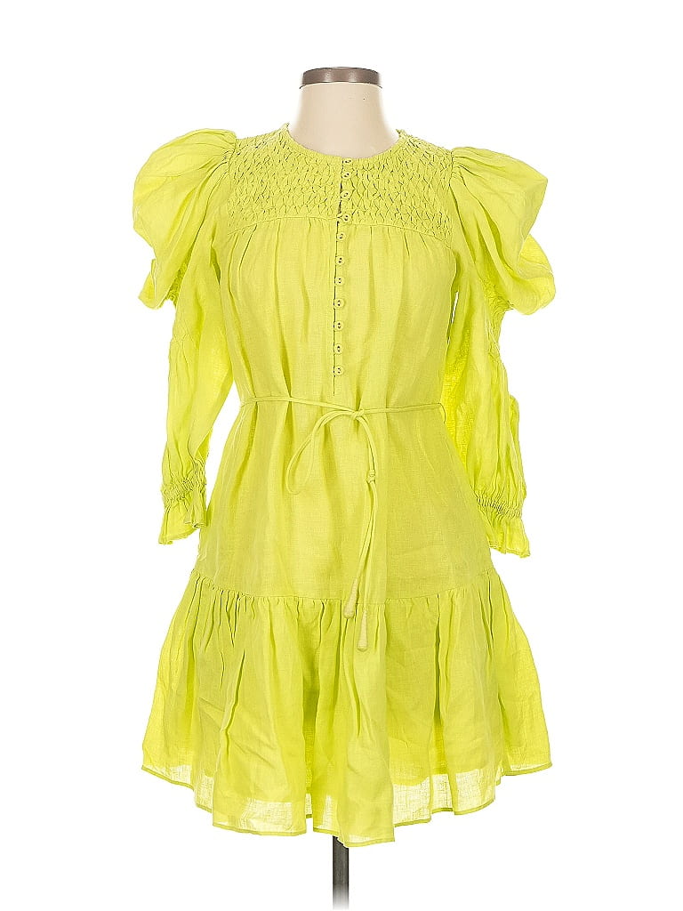 Click to view more detailed imagery on our partner's website Pre-owned Self Contrast Cocktail Dress In Yellow