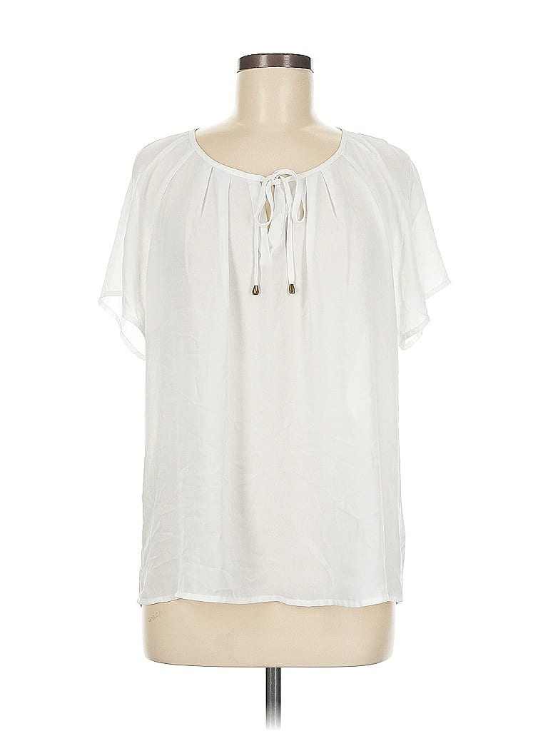 Pre-owned Forever 21 Contemporary Short Sleeve Blouse In White