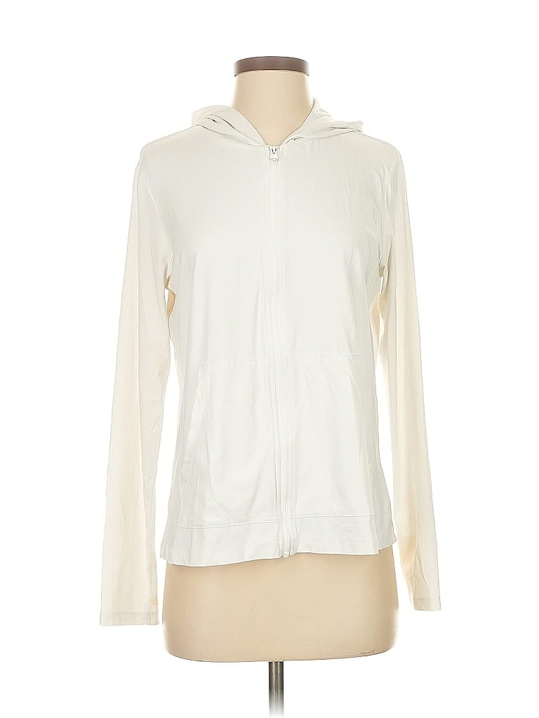 Click to view more detailed imagery on our partner's website Pre-owned Lands' End Zip Up Hoodie In White