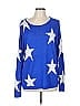 G by Giuliana Rancic 100% Rayon Stars Blue Pullover Sweater Size L - photo 1