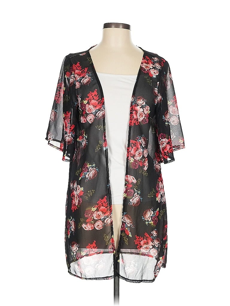 Pre-owned Unbranded Kimono In Black