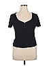 Ambiance Black Short Sleeve Top Size 1X - photo 1