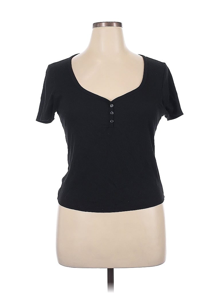 Ambiance Black Short Sleeve Top Size 1X - photo 1