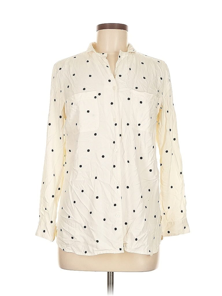 Pre-owned Old Navy Long Sleeve Blouse In White