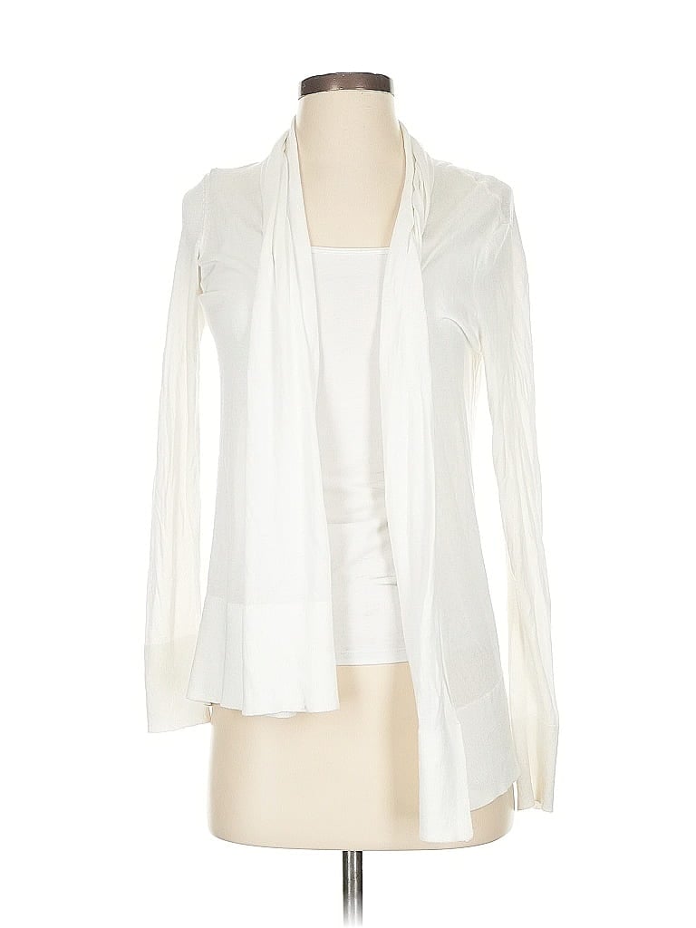 Pre-owned Ann Taylor Cardigan Sweater In White