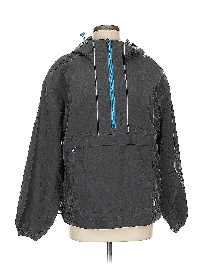 Pre-owned Fabletics Windbreaker Jacket In Gray