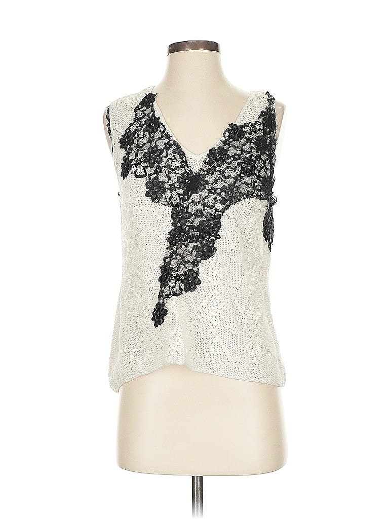 Pre-owned Fio Usa Sleeveless Blouse In Silver