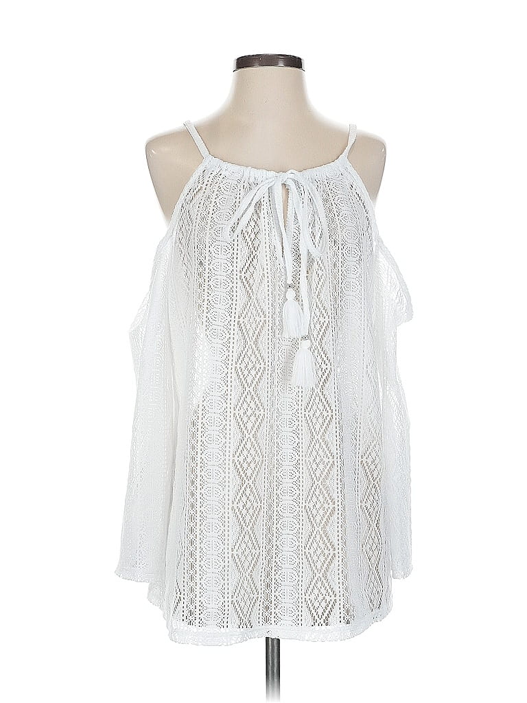 Pre-owned Francesca's Cardigan Sweater In White