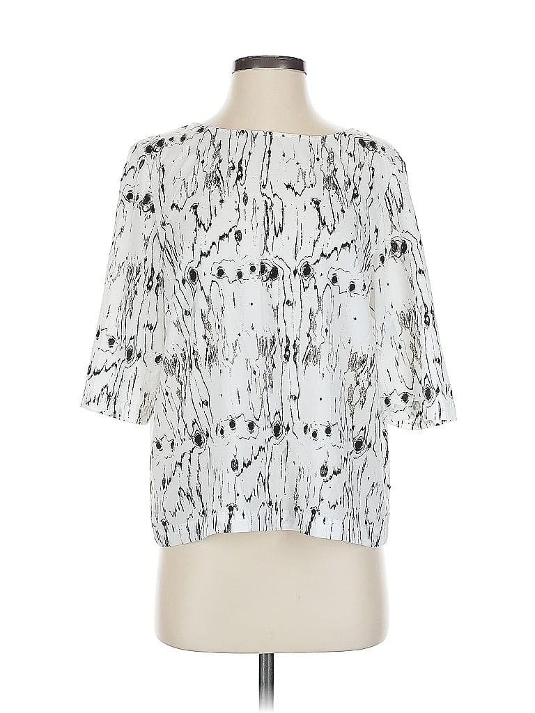 Pre-owned Dkny 3/4 Sleeve Blouse In Silver