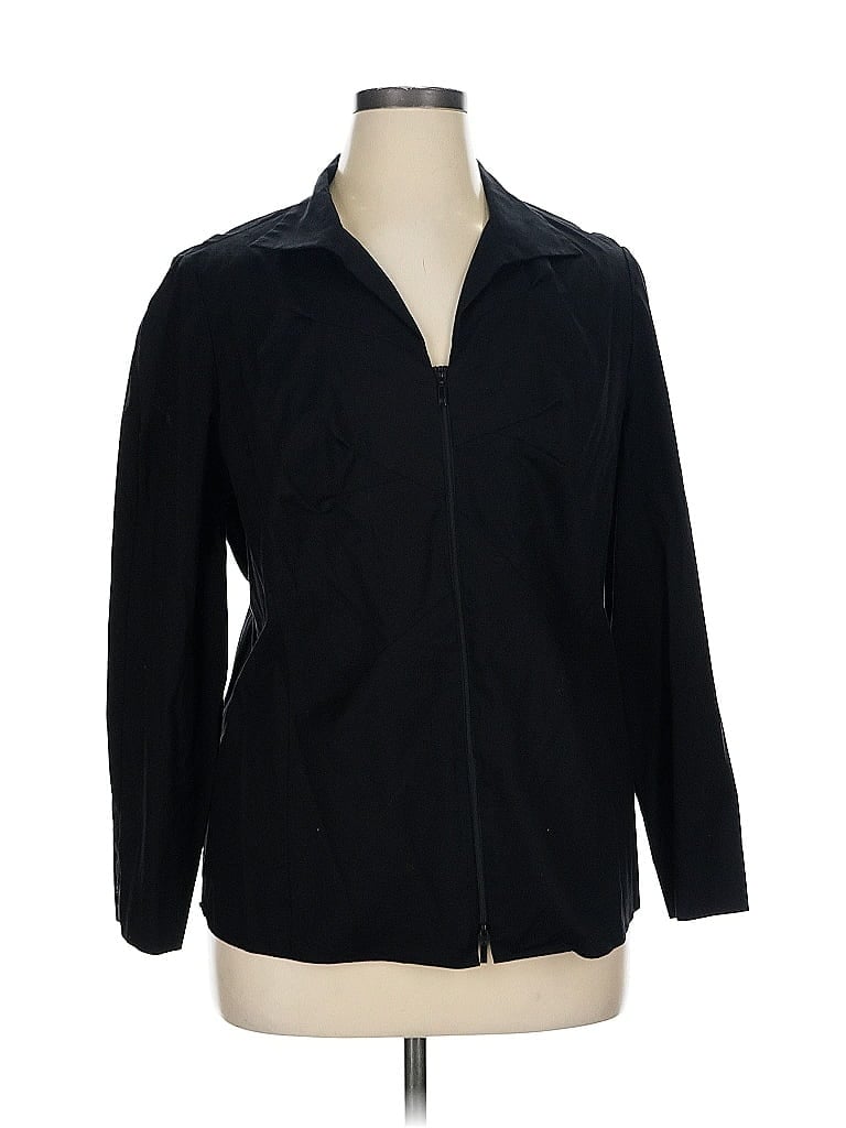 Pre-owned Lafayette 148 Long Sleeve Button Down Shirt In Black