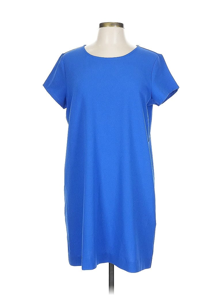Chelsea28 Solid Blue Casual Dress Size L - photo 1