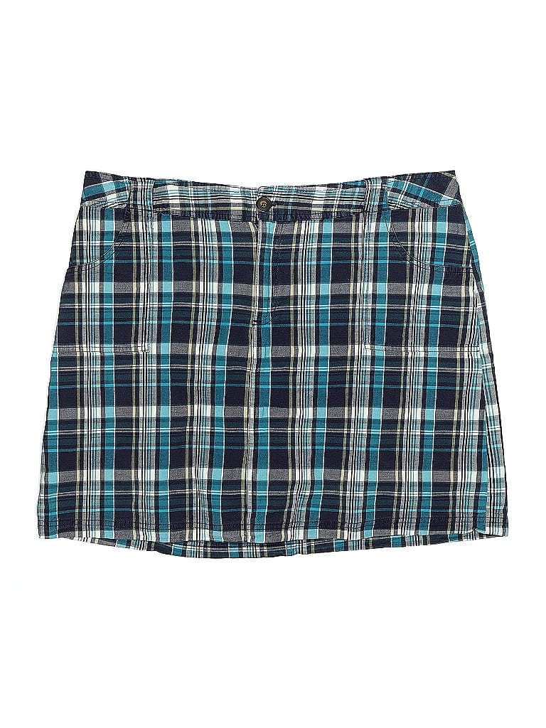 Skort St. John's Bay Taille 16 - Plaid Bleu, Extensible, Poches, Neuf
