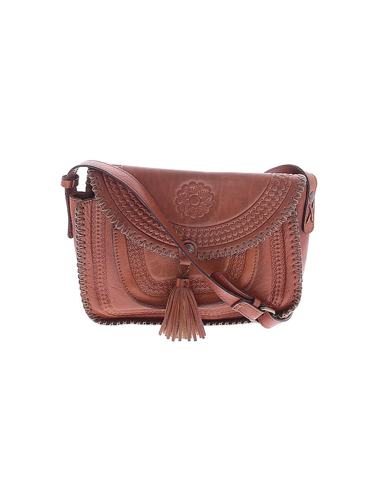 Patricia Nash Women's Pouch Smooth Leather Crossbody Brown Size Regular