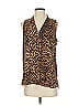 Vince Camuto 100% Polyester Animal Print Brown Tan Sleeveless Blouse Size XS - photo 1