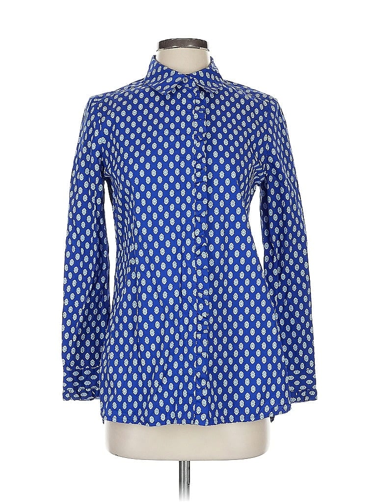 Pre-owned Tyler Boe Long Sleeve Blouse In Blue