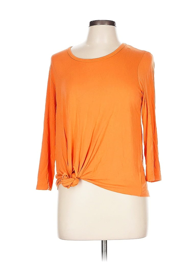 Pre-owned Karen Kane 3/4 Sleeve Blouse In Orange