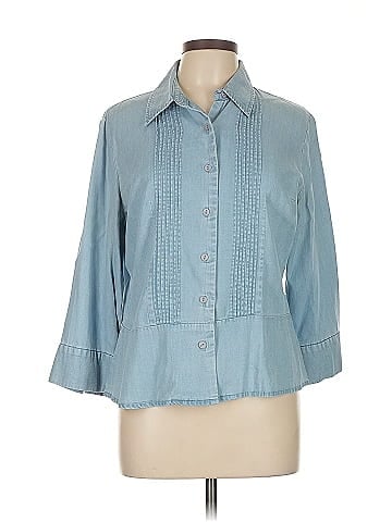 Emma James 3/4 Sleeve Button-Down Shirt (view 1)