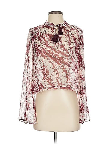 Elizabeth and James Long Sleeve Silk Top (view 1)