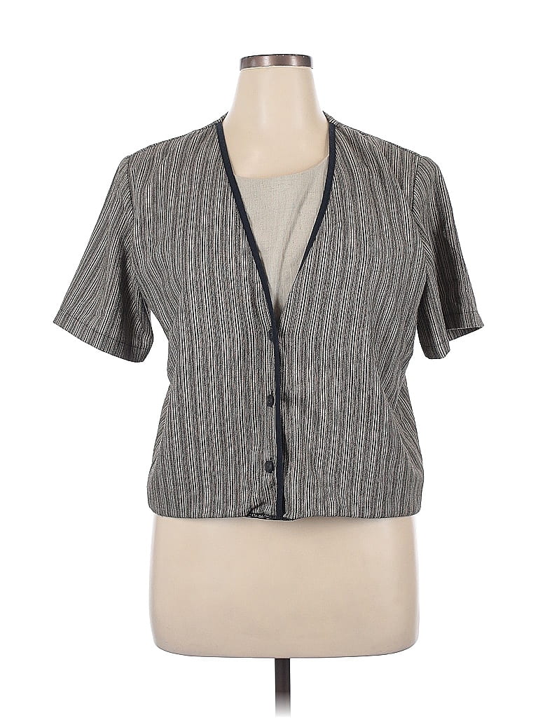 Pre-owned Alfred Dunner Cardigan Sweater In Gray