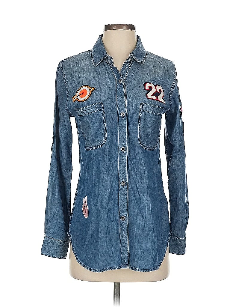 Pre-owned Rails Long Sleeve Button Down Shirt In Blue