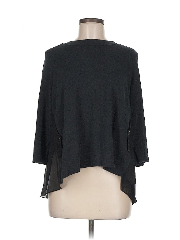 Pre-owned Moth 3/4 Sleeve Top Black Boatneck Tops