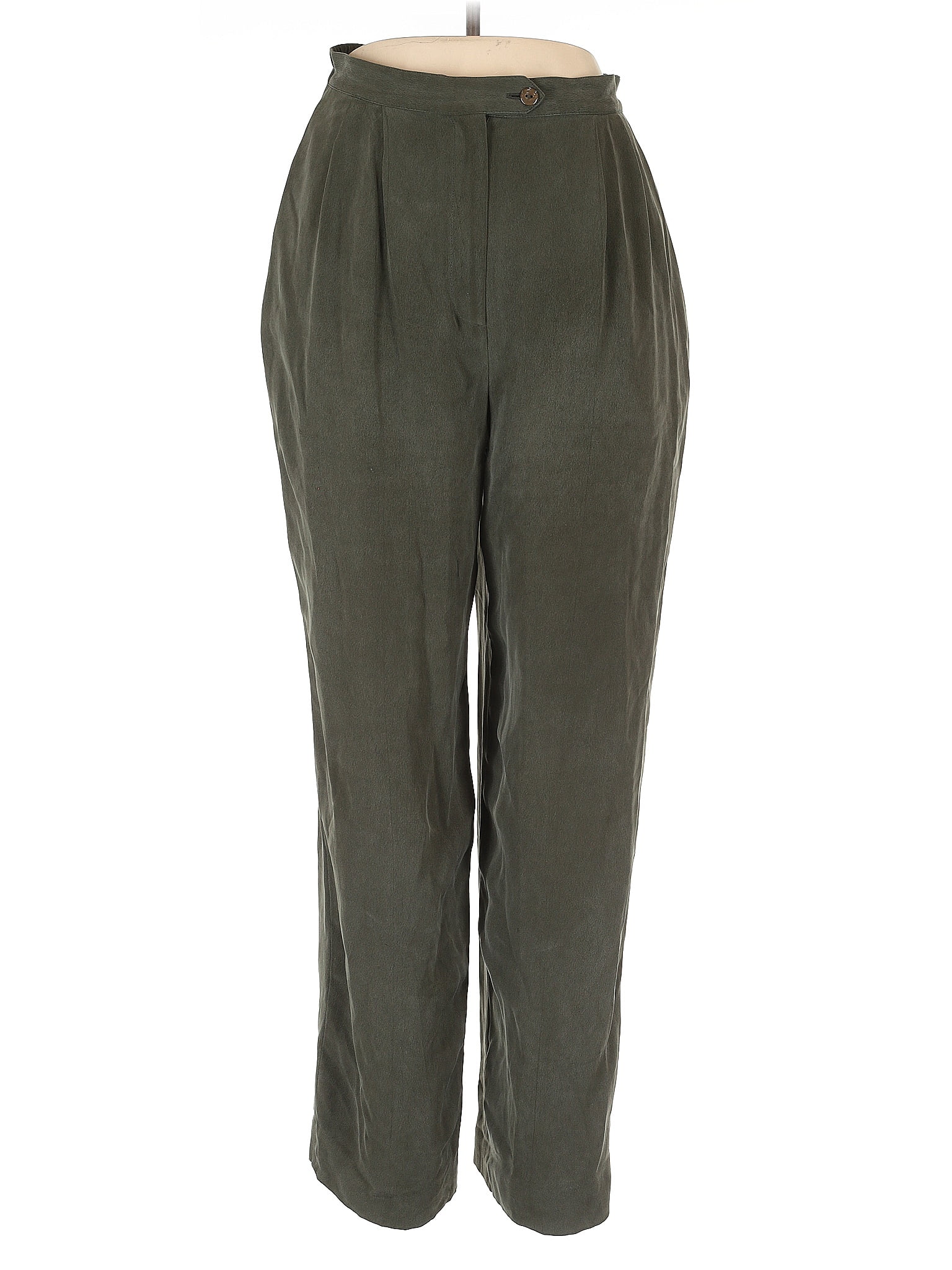 DressBarn 100% Silk Green Silk Pants Size 10