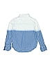 Justice Color Block Blue Long Sleeve Button-Down Shirt Size 7 - photo 2