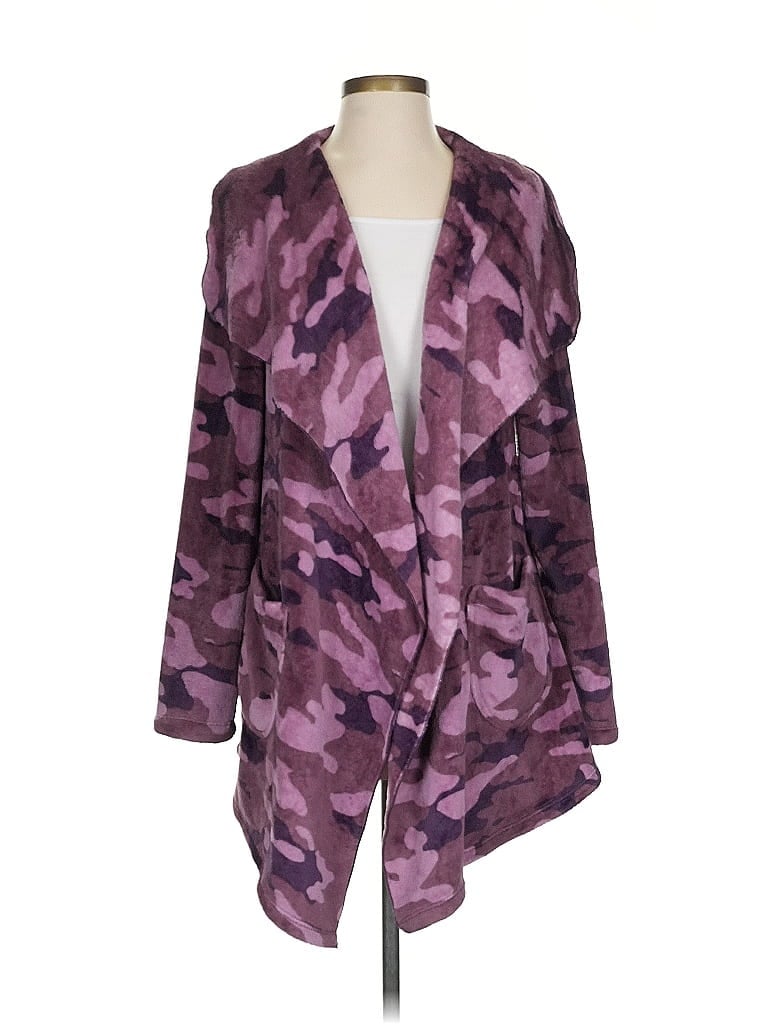 Pre-owned Susan Graver Cardigan Sweater In Purple