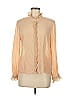 Louise Misha 100% Silk Tan Long Sleeve Silk Top Size EU 40 / US 10 - photo 1